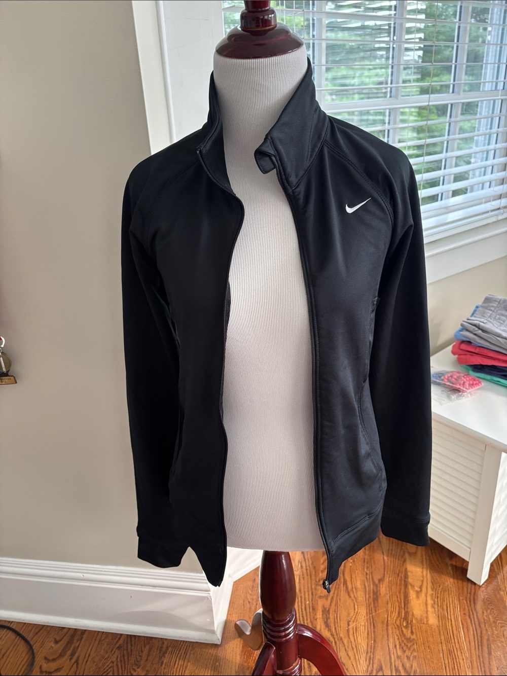 Nike Black Dri-FIT Athletic Top with White Swoosh